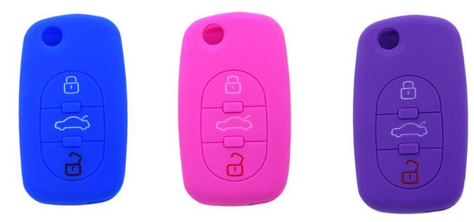 For Audi 3 button silicon key cover